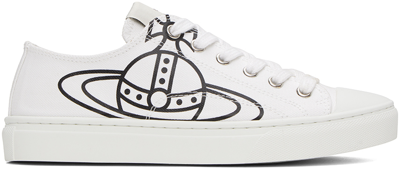 Shop Vivienne Westwood White Plimsoll 2.0 Sneakers In A405 Optic White