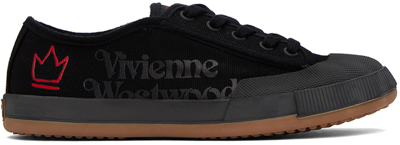 Shop Vivienne Westwood Black Animal Gym Sneakers In N401 Black