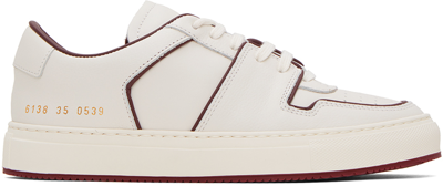 Shop Common Projects White Decades Low Sneakers In 0539 White/red