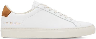 Shop Common Projects White Retro Low Sneakers In 0520 White/brown