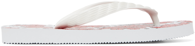 Shop Tao White & Red Graphic Flip Flops In 1 White/black/red