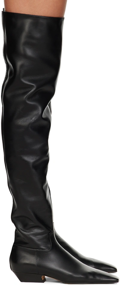 Khaite Black 'the Marfa Over-the-knee Flat' Boots In 200 Black