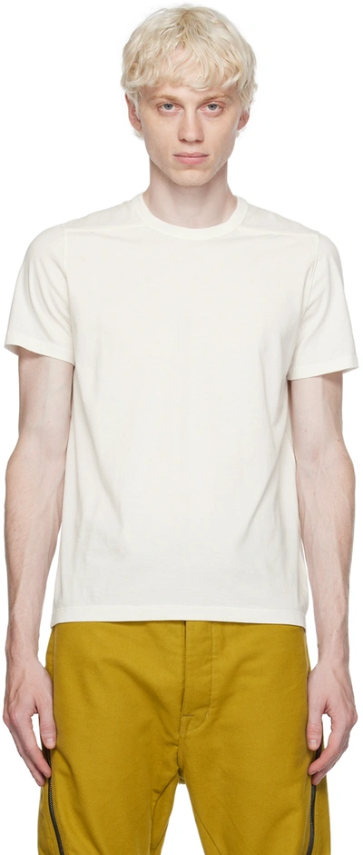 Shop Rick Owens Off-white Short Level T-shirt In 11 Milk