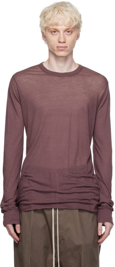 Shop Rick Owens Purple Basic Long Sleeve T-shirt In 33 Amethyst