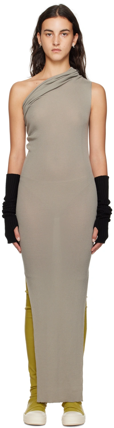 Rick Owens Off-white Rib Maxi Dress In 08 Pearl