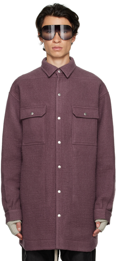 Shop Rick Owens Purple Oversized Jacket In 33 Amethyst