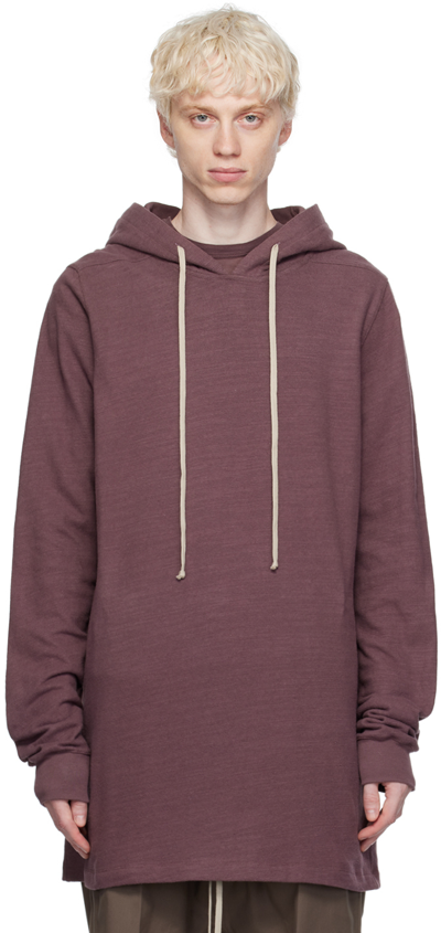 Shop Rick Owens Purple Drawstring Hoodie In 33 Amethyst