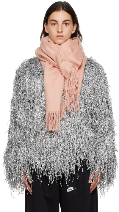 Shop Bless Pink Draps Long Scarf In Pale Rose