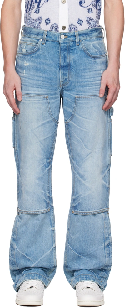 Shop Amiri Blue Carpenter Jeans In Faded Indigo