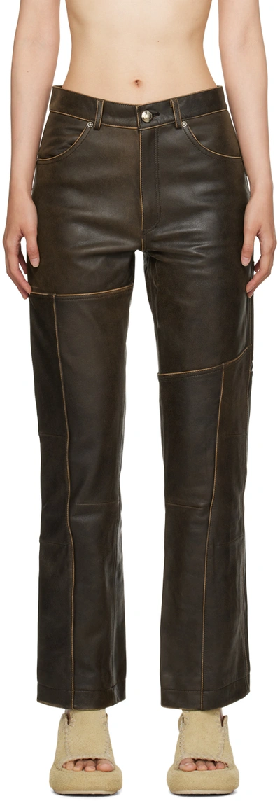 Shop Andersson Bell Brown Dreszen Leather Pants