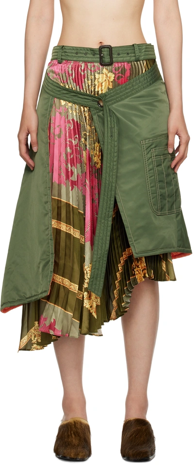 Shop Andersson Bell Khaki Ma-1 Scarf Midi Skirt