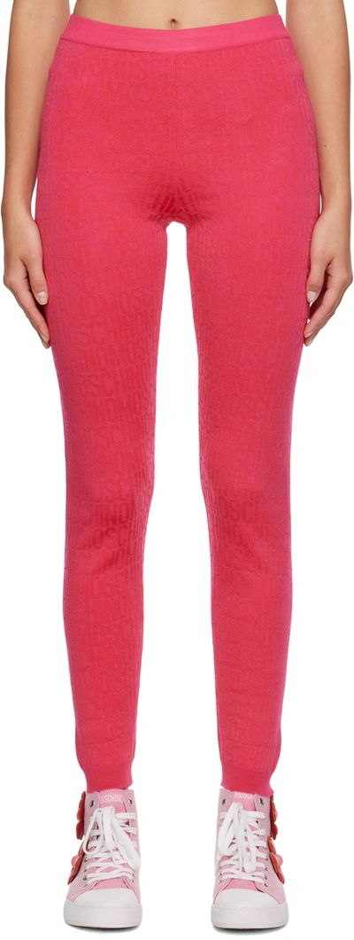 Moschino Pink All Over Leggings In A1217 Fp Fucsia