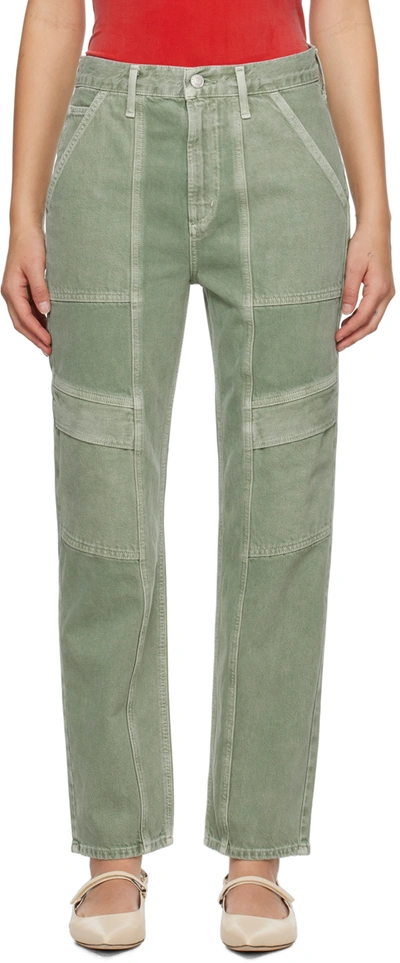 Shop Agolde Green Cooper Jeans In Salamander