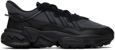 Shop Adidas Originals Black & Gray Ozweego Tr Sneakers In Grey Six/core Black/