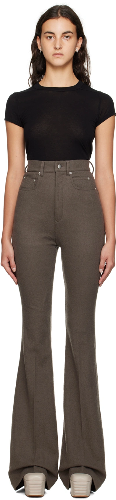Shop Rick Owens Gray Bolan Trousers In 34 Dust