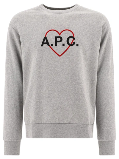 Shop Apc A.p.c. "leon" Sweatshirt In Grey