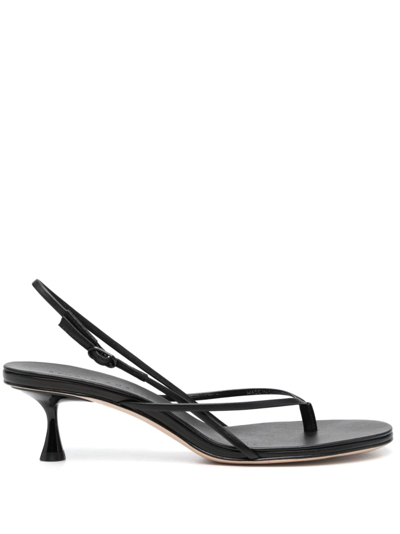 Shop Studio Amelia Wishbone 60mm Thong-strap Sandals In Black