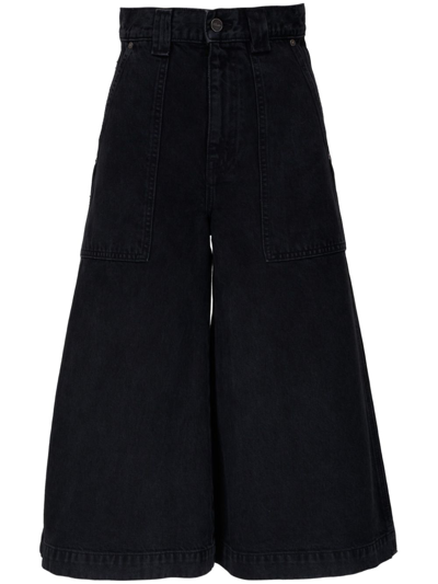 Shop Khaite High-waist Denim Trousers In Black