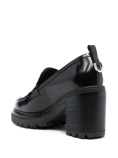 Sergio Rossi Joan 80mm Penny-slot Leather Loafers In Red