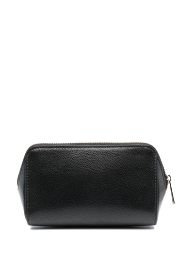 Furla Continental Leather Make Up Bag In Black