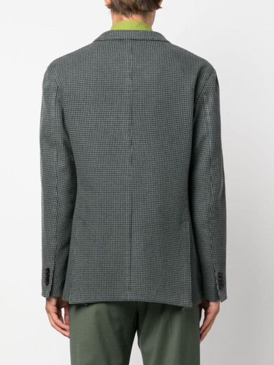Shop Boglioli Single-breasted Houndstooth Wool Blazer In Grey
