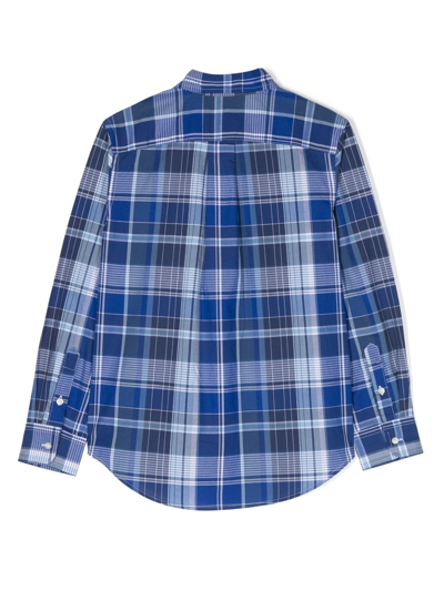 Shop Ralph Lauren Polo Pony Check-print Shirt In Blue