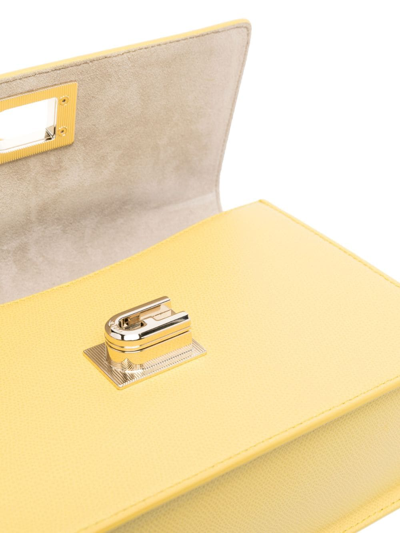 Shop Furla Logo-buckle Shoulder Bag In Yellow