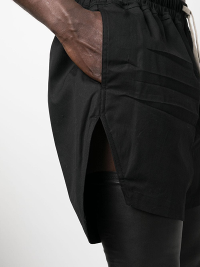 Shop Rick Owens Drawstring Cotton Shorts In Black