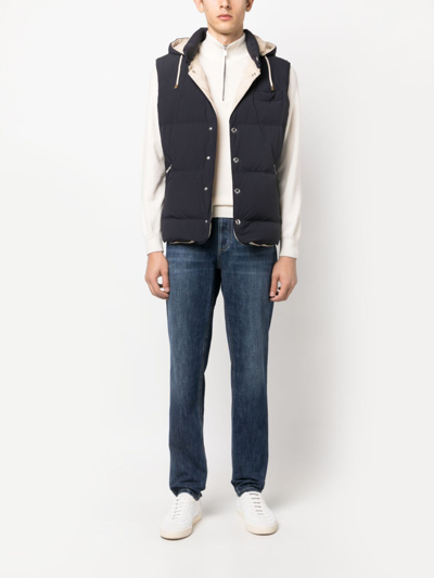 Brunello Cucinelli Light Blue Straight Leg Denim Jeans With Rolled Hem In Black