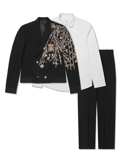 Shop Maison Ava Oberon Wool Three-piece Suit In Black