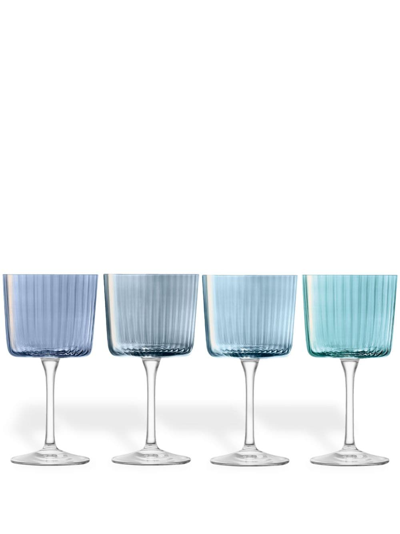 Shop Lsa International Gems Wine Glass (set Of Four) In Blue
