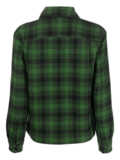 Rrl Check-pattern Shirt Jacket In Green