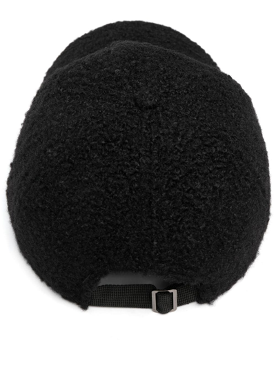 Versace Jeans Couture Logo-embroidered Faux-shearling Cap In Black
