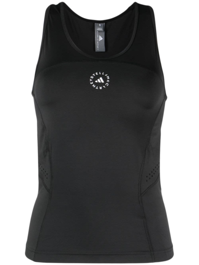 Shop Adidas By Stella Mccartney Logo-print Sleeveless Tank Top In Black