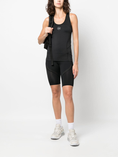 Shop Adidas By Stella Mccartney Logo-print Sleeveless Tank Top In Black