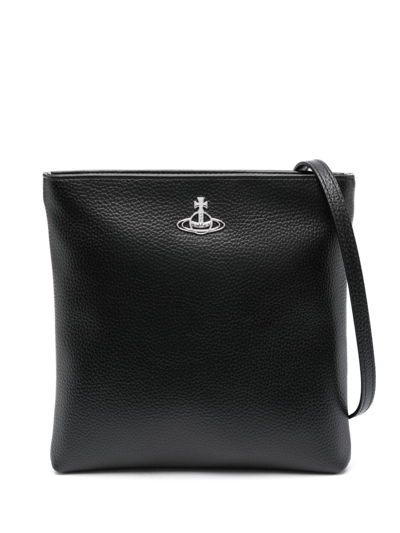 Shop Vivienne Westwood Squire Orb-plaque Crossbody Bag In Black