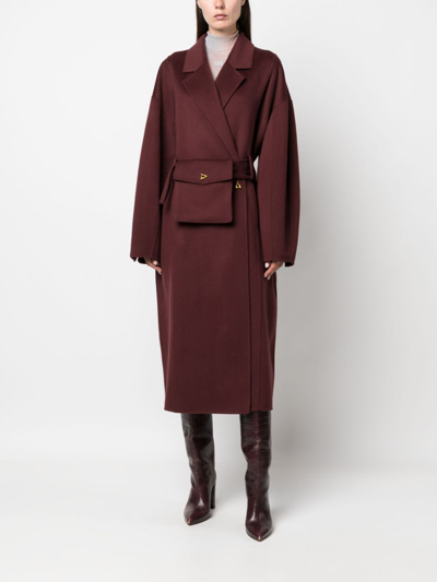 Shop Aeron Hutton Belted Coat In Red