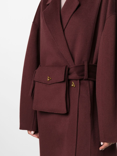 Shop Aeron Hutton Belted Coat In Red