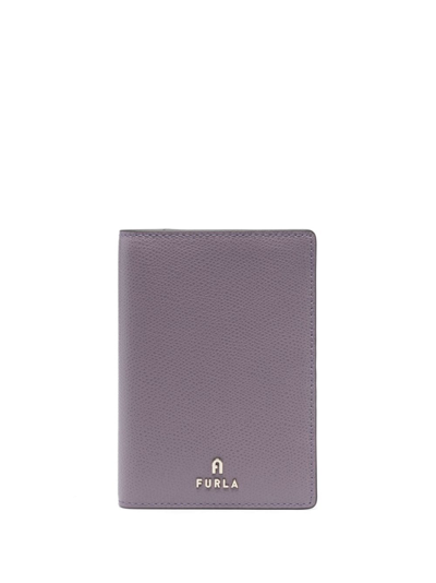 Shop Furla Bi-fold Leather Wallet In Purple
