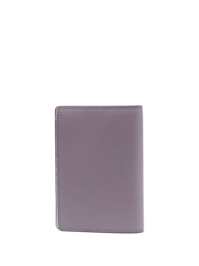 Shop Furla Bi-fold Leather Wallet In Purple