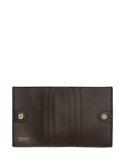 Shop Ferragamo Gancini Leather Gradient Wallet In Brown