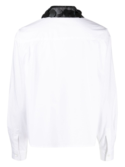 Shop Tela Sequin-detailing Cotton Shirt In White