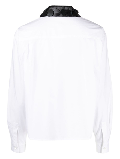 Tela Sequin-detailing Cotton Shirt In White