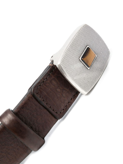 Shop Moorer Mandela Leather Belt In Brown
