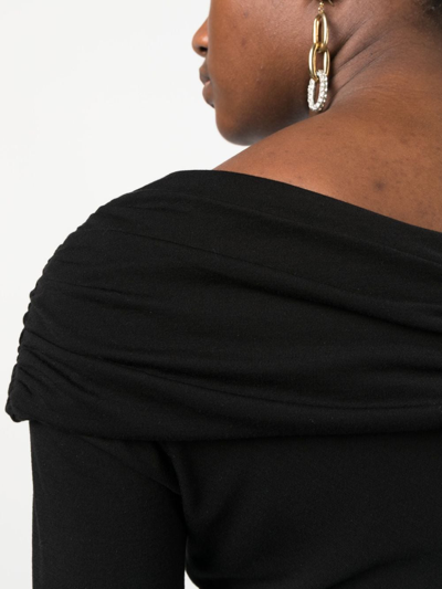 Shop Diane Von Furstenberg Ruched-detailing V-neck Midi Dress In Black