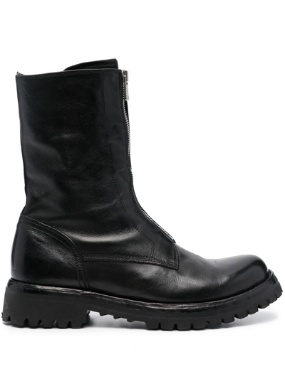 Shop Officine Creative Loraine Zip-up Leather Boots In Black