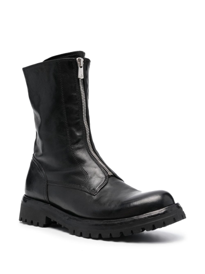 Shop Officine Creative Loraine Zip-up Leather Boots In Black