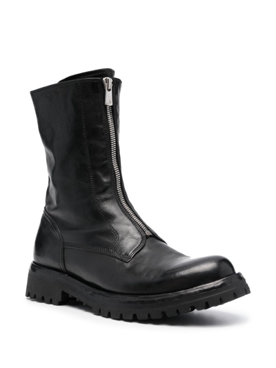 Officine Creative Loraine Zip-up Leather Boots In Black