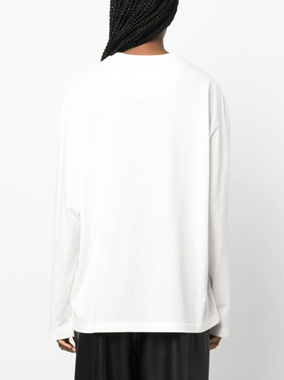 Shop Jil Sander Graphic-print Cotton T-shirt In White
