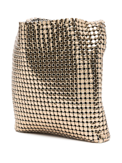 Rabanne Square Pixel Metallic-mesh Shoulder Bag In Gold